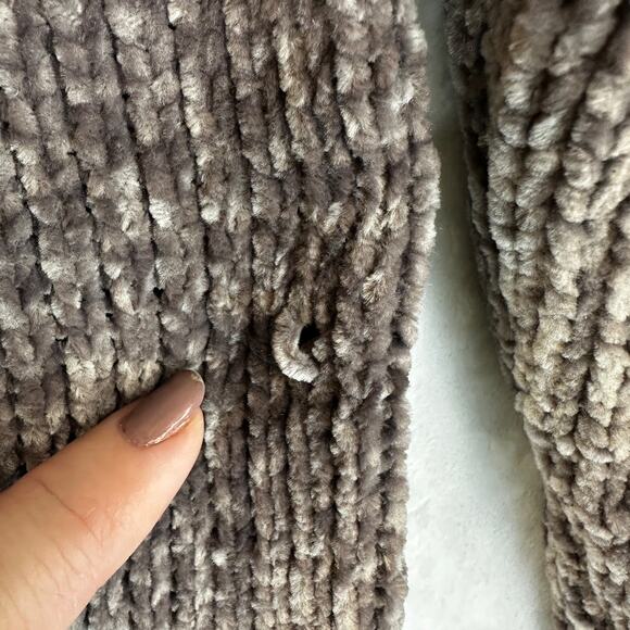 Love By Design SOFT Sweater SMALL Gray Chenille Knit Collar Sexy Cutout DISTRESS - Picture 7 of 16